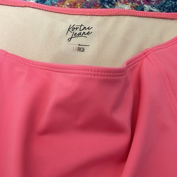Kortni Jeane melon pink high waisted swim bottoms large - Picture 2 of 10